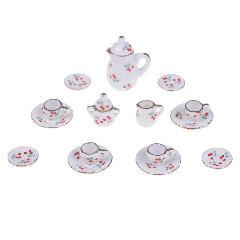 15Pcs/Set Porcelain Tea Set Plate Cup New Dollhouse Miniature Restaurants Goods Plate Flower Print Furniture Toys
15Pcs/Set Porcelain Tea Set Plate Cup New Dollhouse Miniature Restaurants Goods Plate Flower Print Furniture Toys