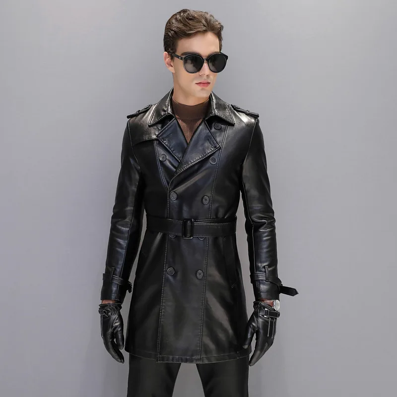 The men leather trench coat lapel pure color men's leisure is qiu dong season code fur coat
The men leather trench coat lapel pure color men's leisure is qiu dong season code fur coat