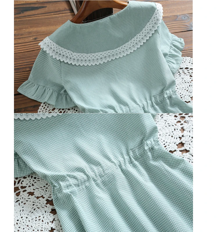 2019 AutumnJapanese Preppy Style Summer Women Elegant Dress Peter Pan Collar Green Pink Plaid Dress Cotton Linen Short Sleeve
2019 AutumnJapanese Preppy Style Summer Women Elegant Dress Peter Pan Collar Green Pink Plaid Dress Cotton Linen Short Sleeve