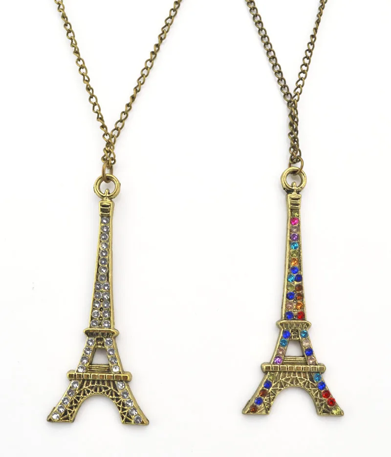 Vintage Style Retro Rhinestone Eiffel Tower Pendant Necklace Bronze Sweater Long Chain Necklaces Jewelry
Vintage Style Retro Rhinestone Eiffel Tower Pendant Necklace Bronze Sweater Long Chain Necklaces Jewelry