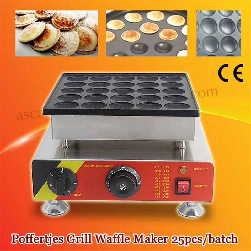 

Electric 25 Holes Poffertjes Mini Dutch Pancake Machine Maker Poffertjes Waffle Baker Iron Grill Nonstick Pan