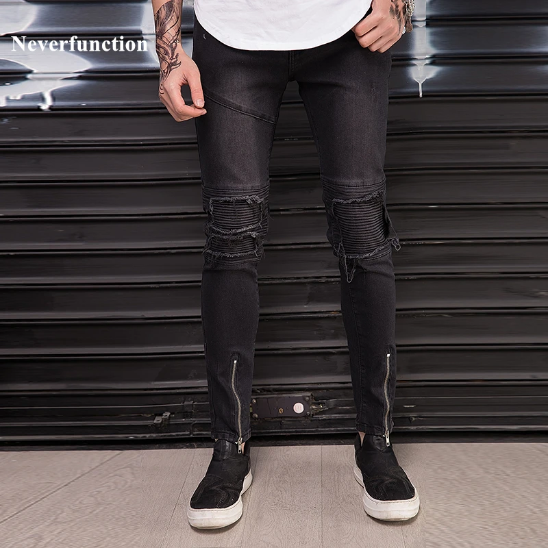 Men Skinny ankle zipper Vintage Motorcycle Biker Jeans Men Hip-hop street Ripped Knee Pleated Slim Fit Joggers Denim Trousers
Men Skinny ankle zipper Vintage Motorcycle Biker Jeans Men Hip-hop street Ripped Knee Pleated Slim Fit Joggers Denim Trousers