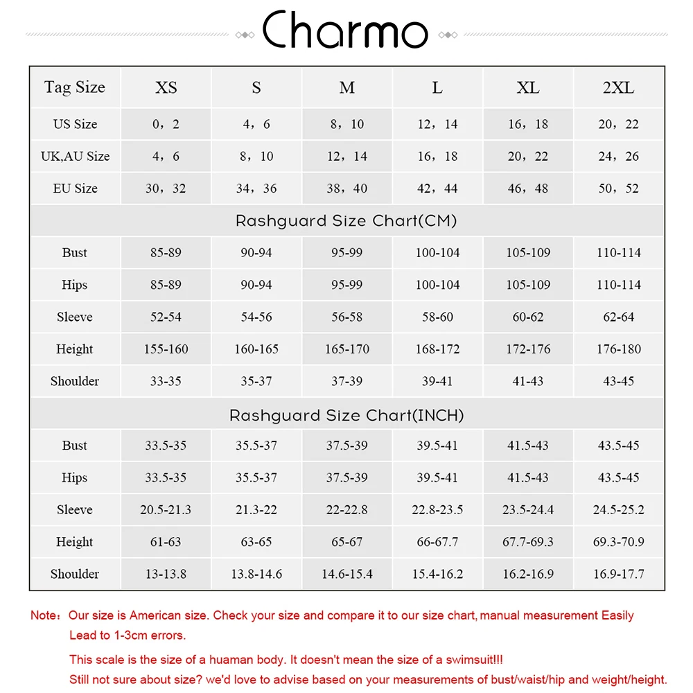 

Charmo Women Long Sleeve Rash Guards Leaf Print Patchwork Swimsuit Shirt Swimwear Rashguard UPF50+ Running Shirt Surfing Shirts