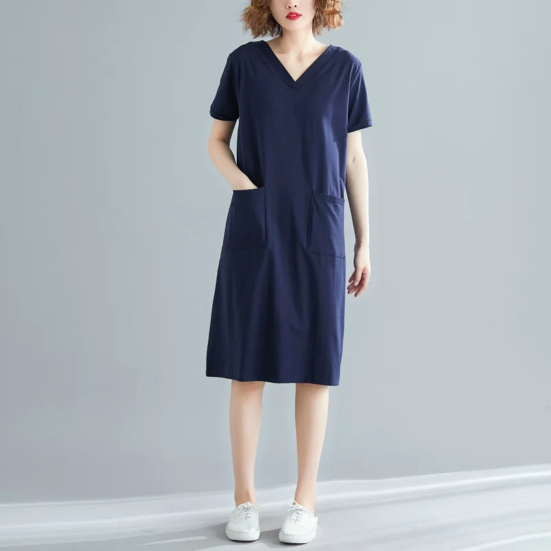 Jbersee Vestido Women Clothes 2019 Casual Summer Dress Loose Vintage Cotton Dress V-neck Short Sleeved Plus Size Dresses XL-4XL
Jbersee Vestido Women Clothes 2019 Casual Summer Dress Loose Vintage Cotton Dress V-neck Short Sleeved Plus Size Dresses XL-4XL