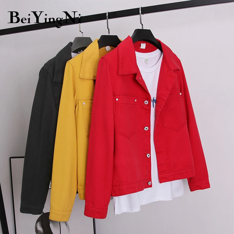 Beiyingni Female Jacket Autumn Winter Jean Jackets Yellow Black Red Denim Coats Women High Street Korean Outwear Fashionable BF
Beiyingni Female Jacket Autumn Winter Jean Jackets Yellow Black Red Denim Coats Women High Street Korean Outwear Fashionable BF