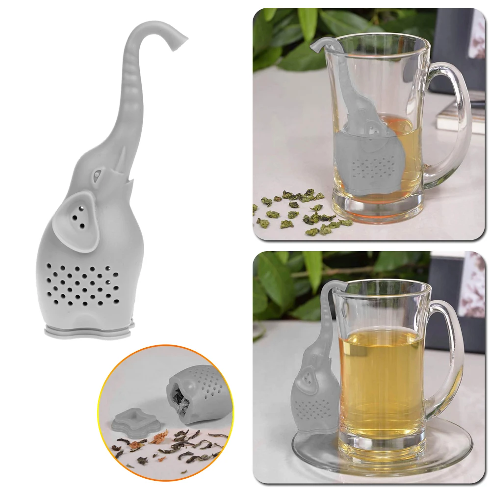 Чай Infuser Фильтр слон Силиконовый для чайных листьев и кофейных посуда кухни