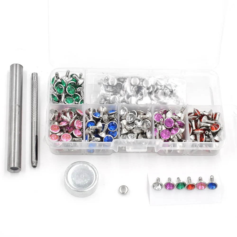 240PCS metal rivet + installation tools 8 mm Acrylic diamond buttons Snap Decorative buckle Clothing & Accessories
240PCS metal rivet + installation tools 8 mm Acrylic diamond buttons Snap Decorative buckle Clothing & Accessories