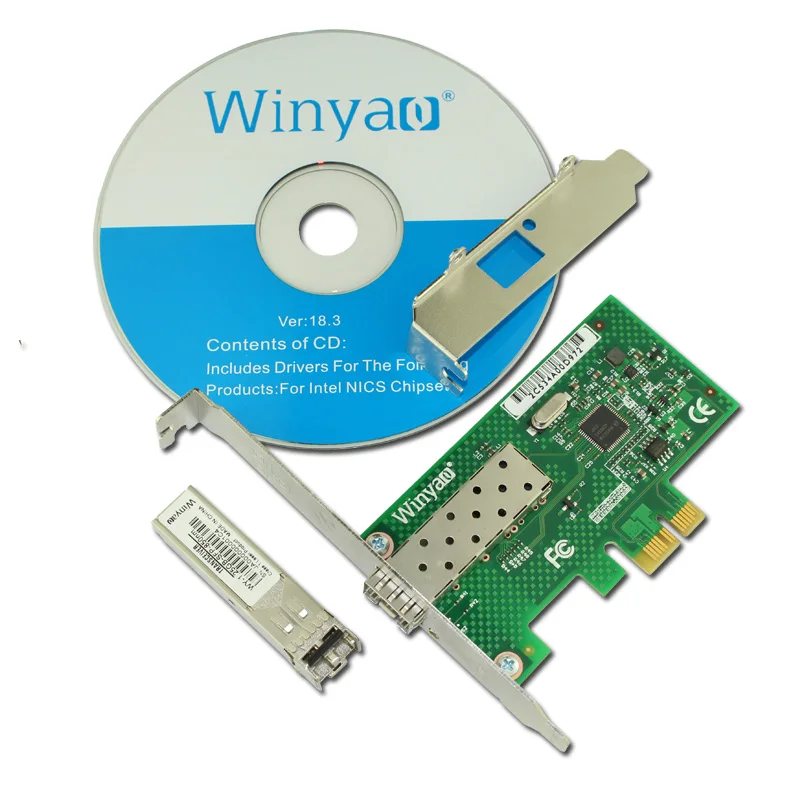Гигабитная волоконная Серверная карта PCIe X1 многорежимный оптический модуль