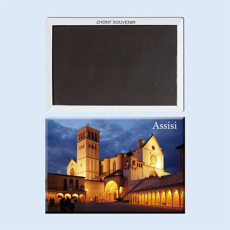 

Travel souvenirs Beautiful Night The lamplight of architecture Assisi Italy 22966 Magnetic refrigerator