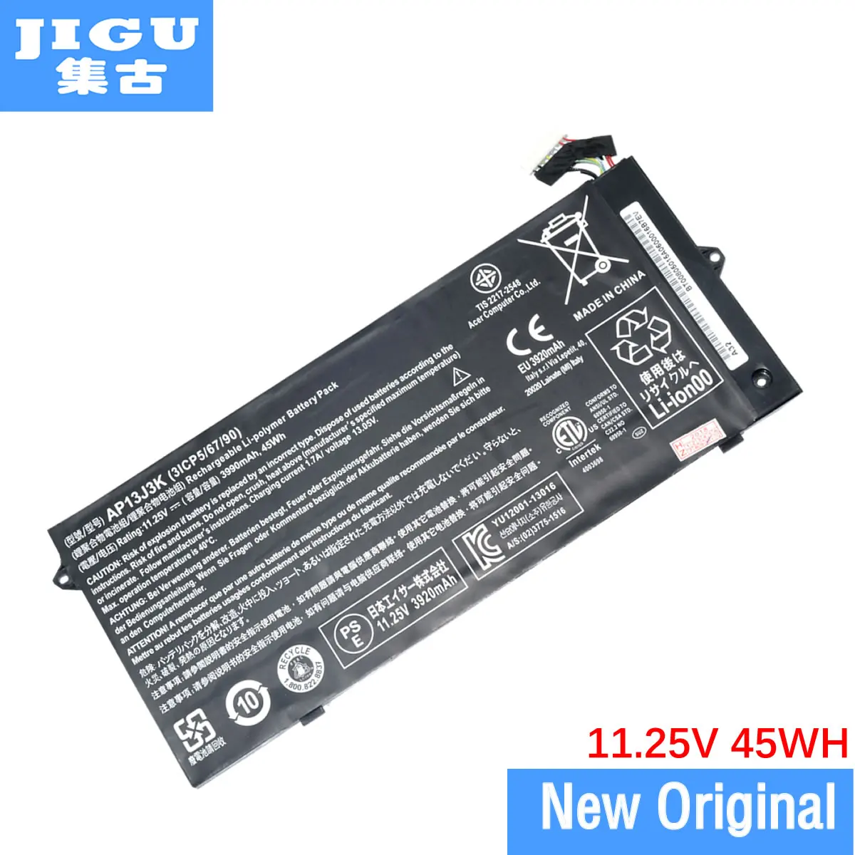 JIGU AP13J3K AP13J4K Original Laptop Battery For ACER For Chromebook C720 C720P 11.25V 45WH
JIGU AP13J3K AP13J4K Original Laptop Battery For ACER For Chromebook C720 C720P 11.25V 45WH