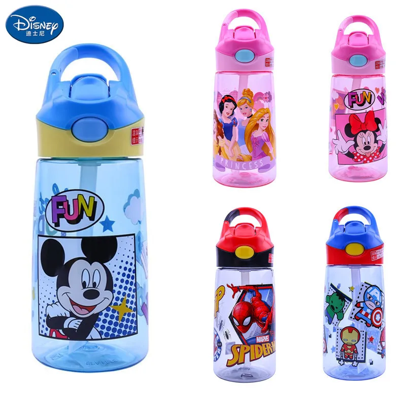 Disney 460 мл детская портативная бутылка Микки и Минни Человек паук принцесса