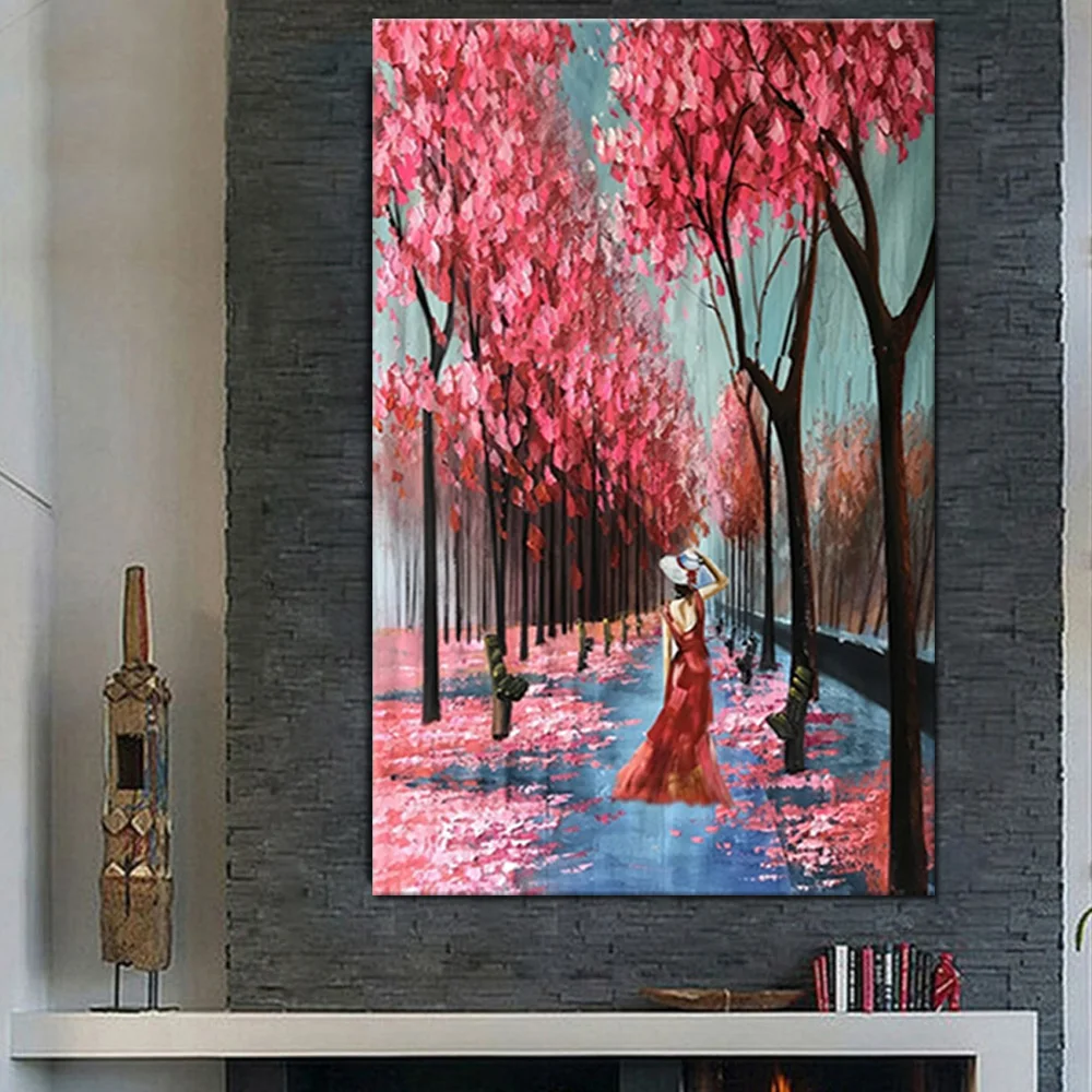 Large Size Hand Painted Abstract Pink Flower Tree Landscape Canvas Oil Painting Abstract Wall Picture For Live Room Home Decor
Large Size Hand Painted Abstract Pink Flower Tree Landscape Canvas Oil Painting Abstract Wall Picture For Live Room Home Decor