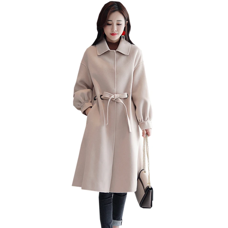 New Woolen Coats Autumn Winter Sashes Medium Long Thicken Warm Woolen Jacket Women Loose Casaul Woolen Coat Outwear FP1425
New Woolen Coats Autumn Winter Sashes Medium Long Thicken Warm Woolen Jacket Women Loose Casaul Woolen Coat Outwear FP1425
