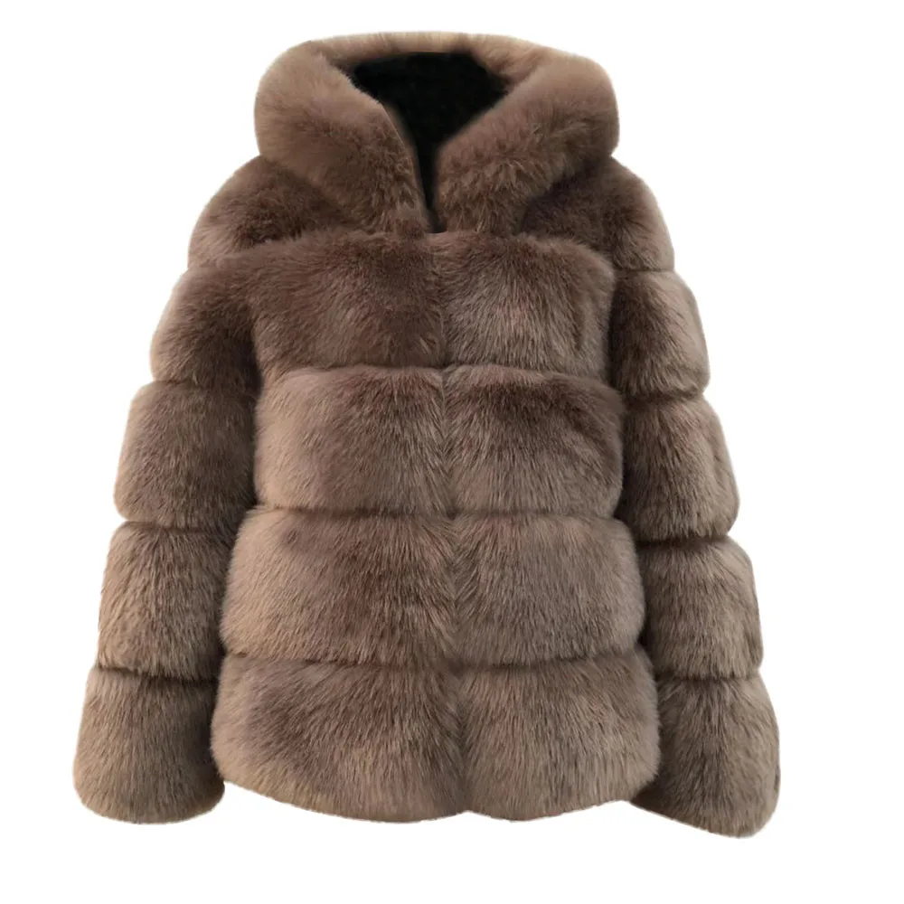 Faux Fur Coat Women Autumn Winter Fluffy 2019 Plush Coat Fashion Solid Hooded Fur Collar Coat Warm Soft Outwear Campera Parka
Faux Fur Coat Women Autumn Winter Fluffy 2019 Plush Coat Fashion Solid Hooded Fur Collar Coat Warm Soft Outwear Campera Parka