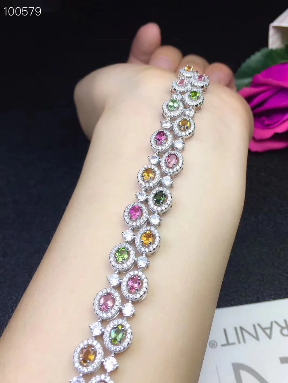 natural Multicolor tourmaline Bracelet Natural gemstone bracelet 925 sterling silver fashion geometry women wedding gift jewelry
natural Multicolor tourmaline Bracelet Natural gemstone bracelet 925 sterling silver fashion geometry women wedding gift jewelry