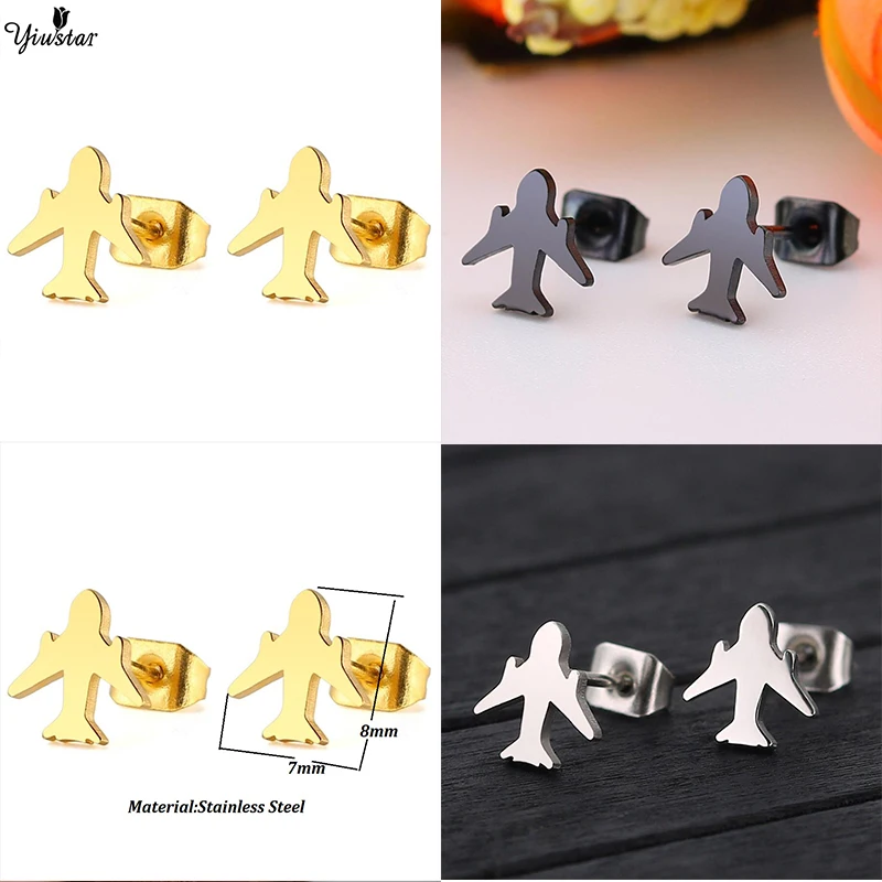 Yiustar New Design Sweet Golden Color Aircraft Airplane Plane Stud Earrings For Women Girl Handmade Tiny Jewelry Decoration Gift
Yiustar New Design Sweet Golden Color Aircraft Airplane Plane Stud Earrings For Women Girl Handmade Tiny Jewelry Decoration Gift