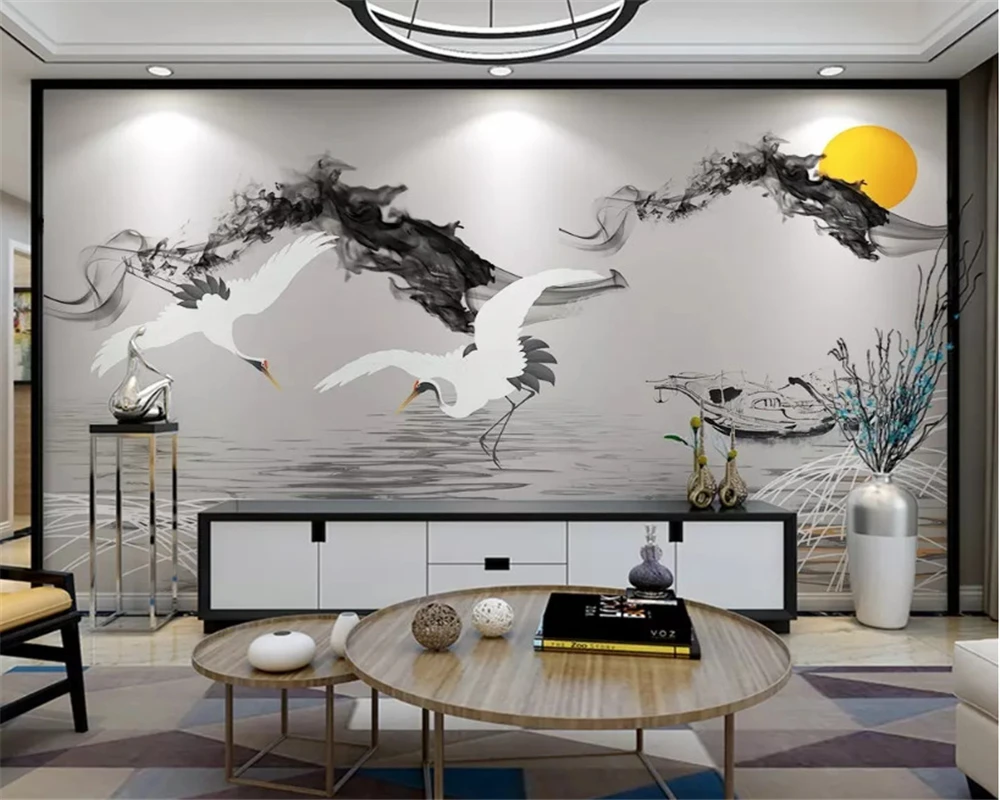 beibehang Custom abstract smoke landscape classic wallpaper fishing boat crane new Chinese background wall papers home decor
beibehang Custom abstract smoke landscape classic wallpaper fishing boat crane new Chinese background wall papers home decor