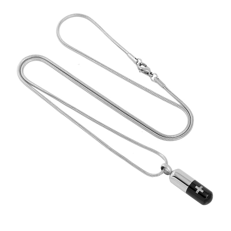 IJD9727 Stainless Steel Capsule Shape Cremation Keepsake Pendant for Ashes Urn Cross Pattern Memorial Souvenir Necklace Jewelry
IJD9727 Stainless Steel Capsule Shape Cremation Keepsake Pendant for Ashes Urn Cross Pattern Memorial Souvenir Necklace Jewelry