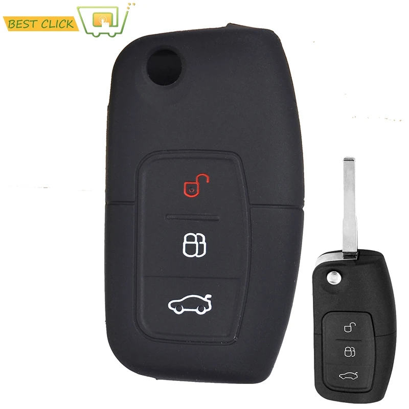 Силиконовый чехол для ключей Ford Fiesta Focus Mondeo Falcon B Max C S Eco Sport Galaxy Territory Keyless Fob Shell|fob