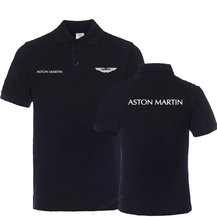 Летняя Однотонная рубашка поло с коротким рукавом Aston Martin Мужская одежда для
