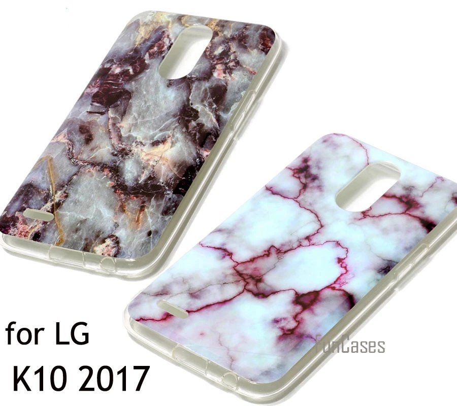 Чехол в мраморном стиле для LG K10 2017 силиконовый чехол с рисунком камня мягкий