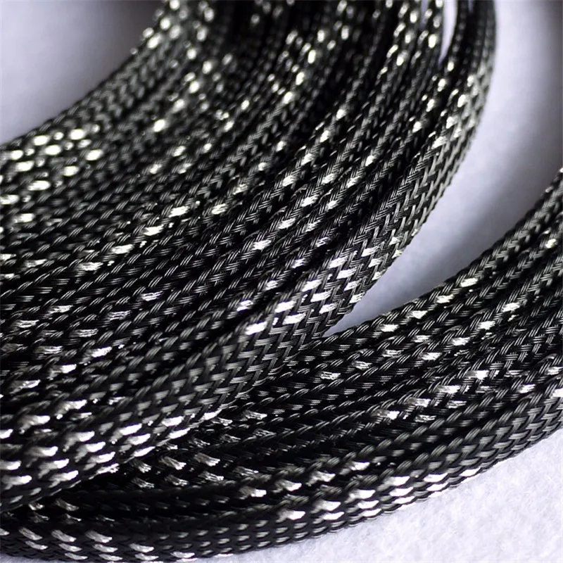 6mm Black&Silver Braided PET Expandable Sleeving Wire Cable Protecting Cable Sleeve PET Nylon High Density Sheathing Insulation
6mm Black&Silver Braided PET Expandable Sleeving Wire Cable Protecting Cable Sleeve PET Nylon High Density Sheathing Insulation
