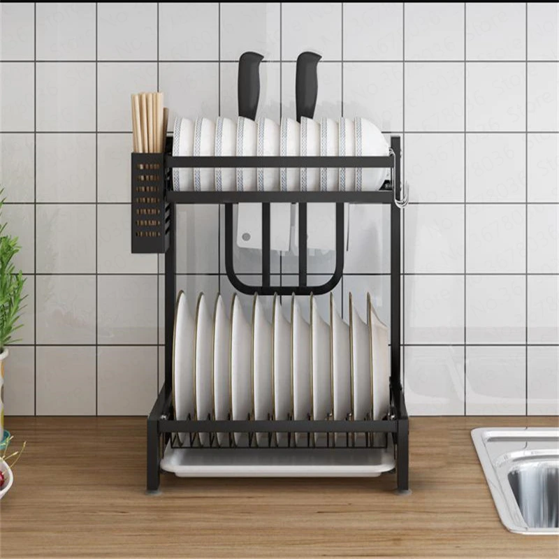 Black kitchen racks dish rack stainless steel drain bowl rack drying tableware dishware knife holder storage box
Black kitchen racks dish rack stainless steel drain bowl rack drying tableware dishware knife holder storage box