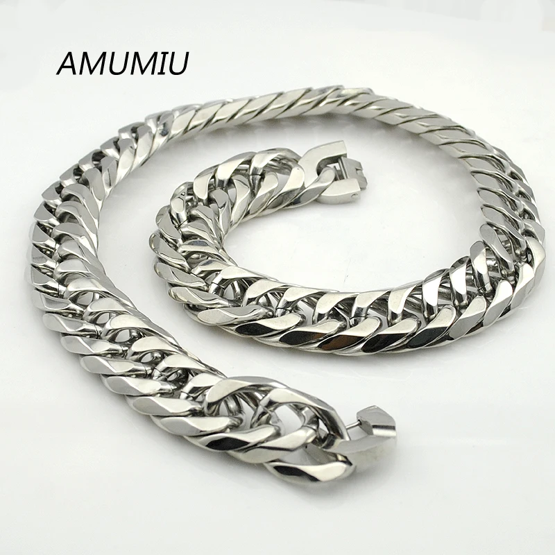 AMUMIU 22 мм ширина крупные тяжелые мужчины шесть кубинской резки цепи ювелирные изделия оптовая Нержавеющая сталь высшего качества Мужское ожерелье HZN028
AMUMIU 22 мм ширина крупные тяжелые мужчины шесть кубинской резки цепи ювелирные изделия оптовая Нержавеющая сталь высшего качества Мужское ожерелье HZN028