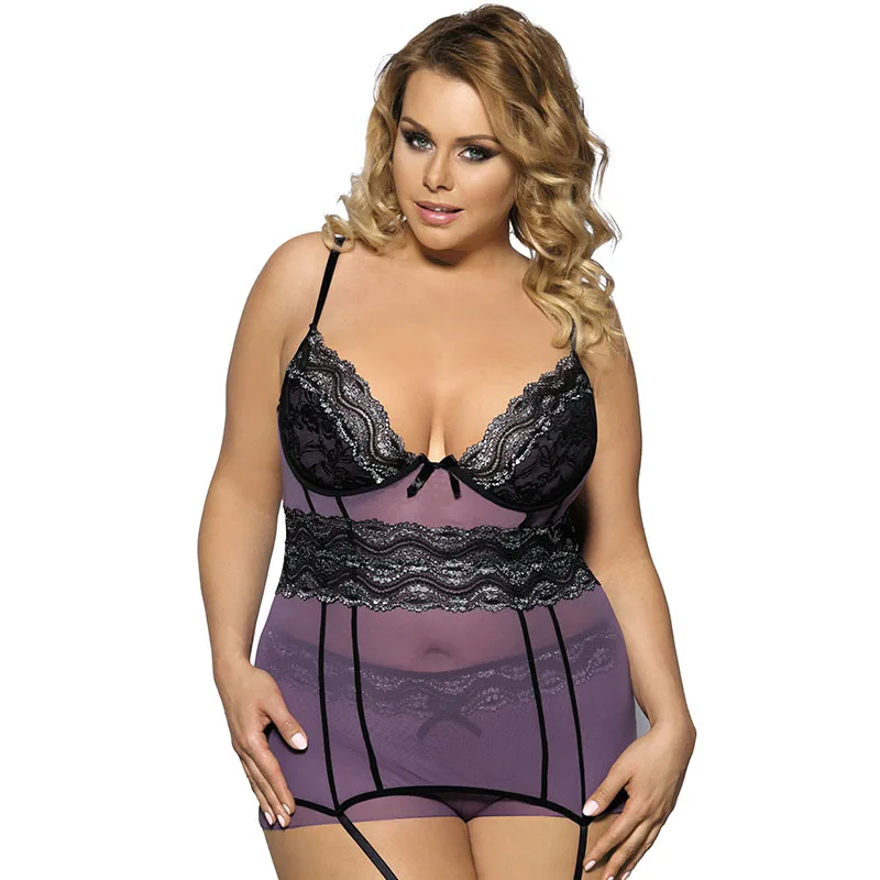 Women Plus Size 5XL Sexy Lingerie Sexy Lace Garter Transparent Nightgown Female Temptation Nightdress Women Sleepwear Clothes
Women Plus Size 5XL Sexy Lingerie Sexy Lace Garter Transparent Nightgown Female Temptation Nightdress Women Sleepwear Clothes