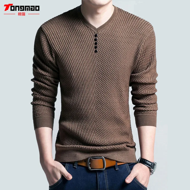 Winter Men Sweater Warm Cashmere Solid Color V-Neck Pullover Men Casual Long Sleeve Slim Knitted Wool Mens Sweaters Pull Homme
Winter Men Sweater Warm Cashmere Solid Color V-Neck Pullover Men Casual Long Sleeve Slim Knitted Wool Mens Sweaters Pull Homme