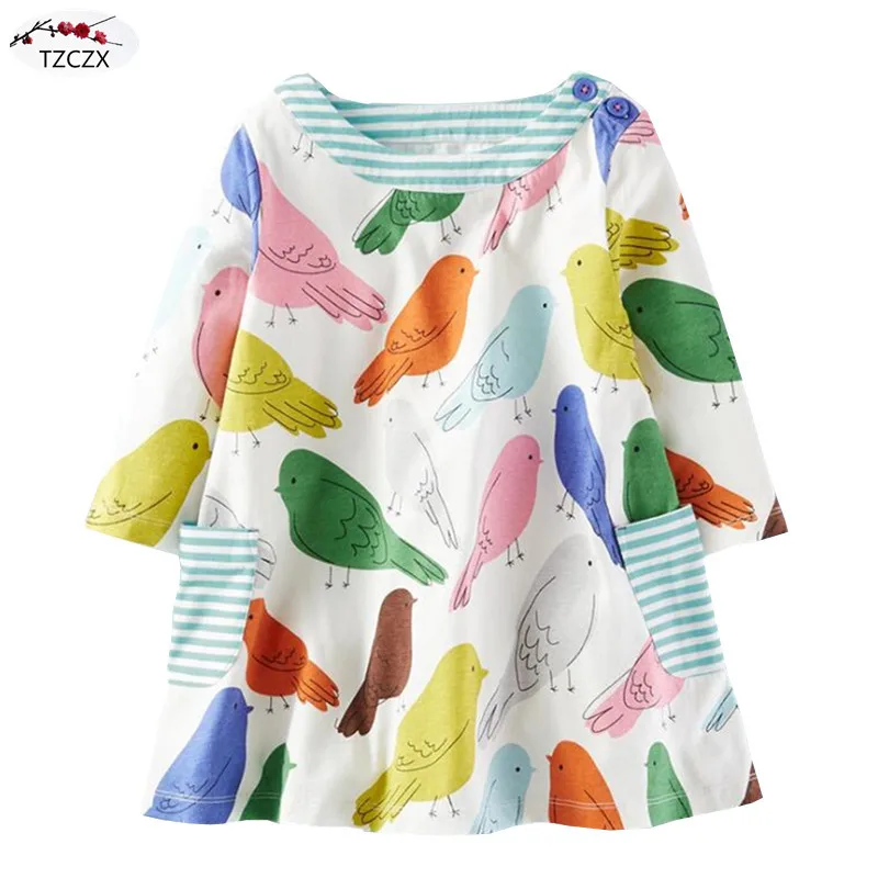 TZCZX Baby Girls Dresses Printing Birds Pattern Cotton 100% For 3-6 years Children Girls Wear
TZCZX Baby Girls Dresses Printing Birds Pattern Cotton 100% For 3-6 years Children Girls Wear