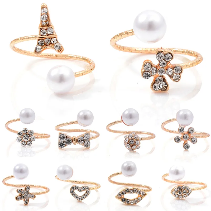 Pinksee Luxury Zircon Resizable Crystal Flower/Lips/Heart White Imitation Pearl Open Engagement Ring for Women Party
Pinksee Luxury Zircon Resizable Crystal Flower/Lips/Heart White Imitation Pearl Open Engagement Ring for Women Party