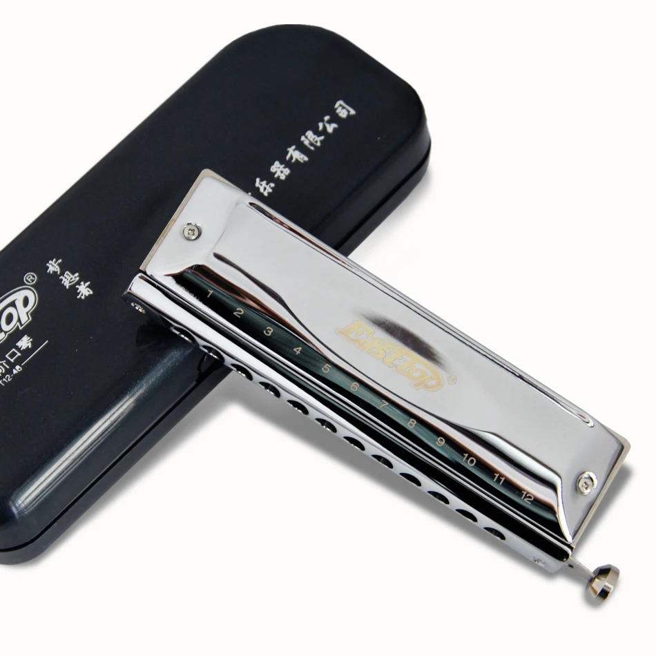 12 Holes Easttop Dreamer T12-48 Silver Color C Key Chromatic Harmonica with Imported Phosphor Bronze Reed and Resin Comb
12 Holes Easttop Dreamer T12-48 Silver Color C Key Chromatic Harmonica with Imported Phosphor Bronze Reed and Resin Comb