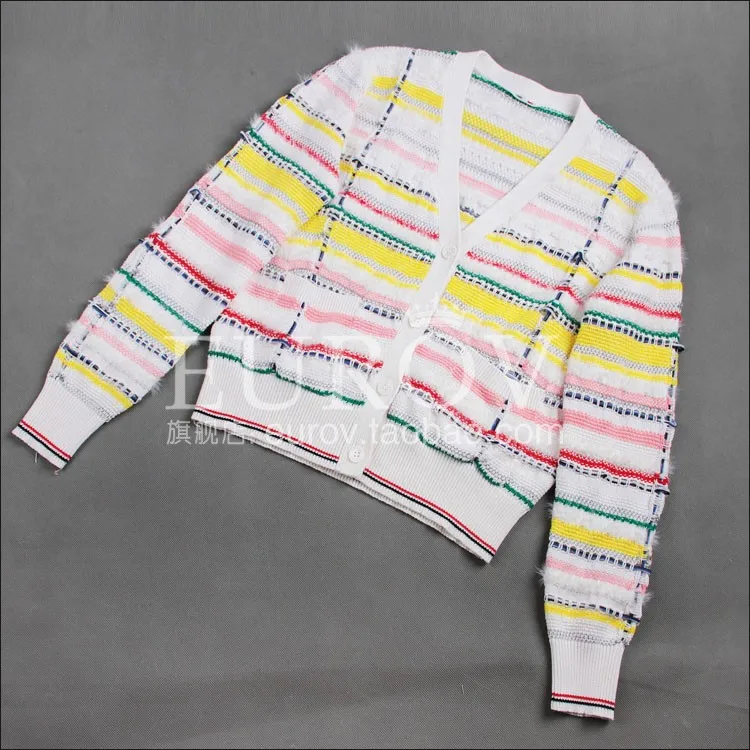 Women Sweater2018New Fashion High Quality Designer Women's Autumn Candy Color Contrast Color Striped Rabbit Hair Fleece Cardigan
Women Sweater2018New Fashion High Quality Designer Women's Autumn Candy Color Contrast Color Striped Rabbit Hair Fleece Cardigan