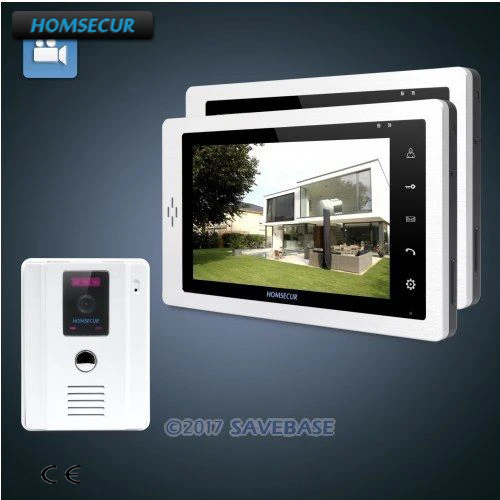 HOMSECUR 1v2 7 "Hands-free видео домофон звонок Системы + наружное наблюдение для квартиры