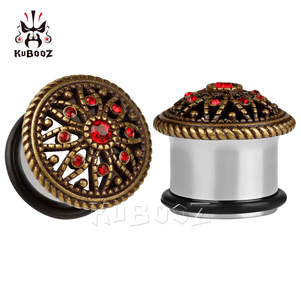 KUBOOZ Piercing stainless steel red crystal ear plugs and tunnels single flared body jewelry pair selling 2pcs/lot
KUBOOZ Piercing stainless steel red crystal ear plugs and tunnels single flared body jewelry pair selling 2pcs/lot