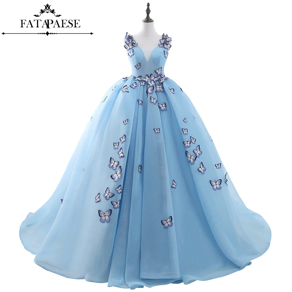Stylish Light Blue Embrodiery Butterfly Evening Dresses Ball Gown V-Neck Long Formal Dress Princess Dress
Stylish Light Blue Embrodiery Butterfly Evening Dresses Ball Gown V-Neck Long Formal Dress Princess Dress