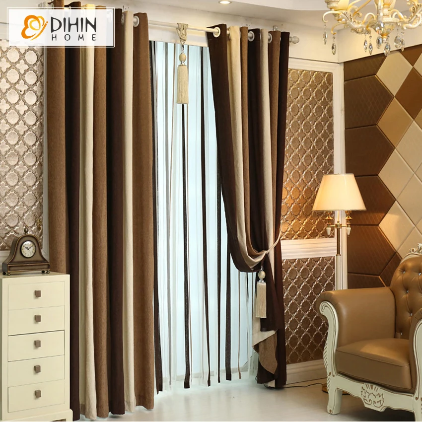 DIHIN 1 PC Coffee Color Modern Style High Quality Striped Curtains Window Ready Made Sheer Blinds Curtains For Living Room
DIHIN 1 PC Coffee Color Modern Style High Quality Striped Curtains Window Ready Made Sheer Blinds Curtains For Living Room