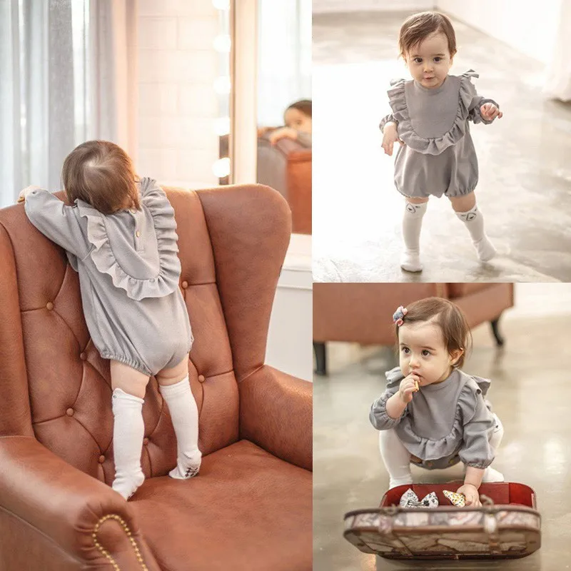New baby girls rompers infant gray playsuit lantern pants Lovely romper Toddler girls long sleeve clothing jumpsuit 9M-3T
New baby girls rompers infant gray playsuit lantern pants Lovely romper Toddler girls long sleeve clothing jumpsuit 9M-3T