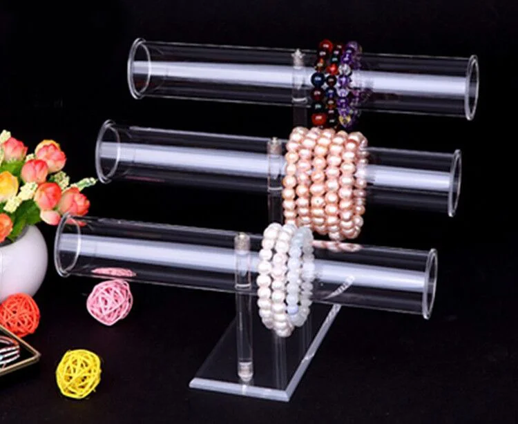 Transparent Three Tier Acrylic Jewelry Display Stand Watch Bracelet Holder Bangle Organizer | Украшения и аксессуары