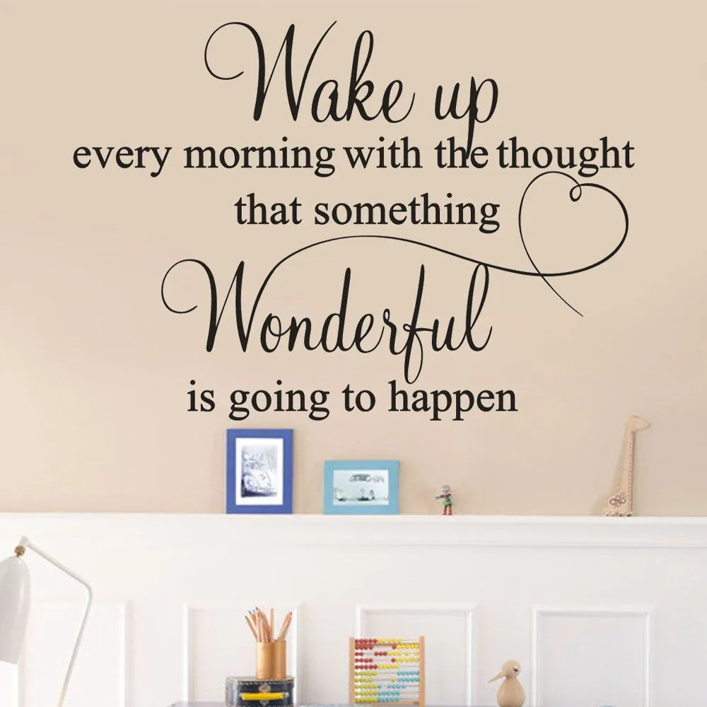 Wake up каждое утро съемные художественные Виниловые Настенные Стикеры для