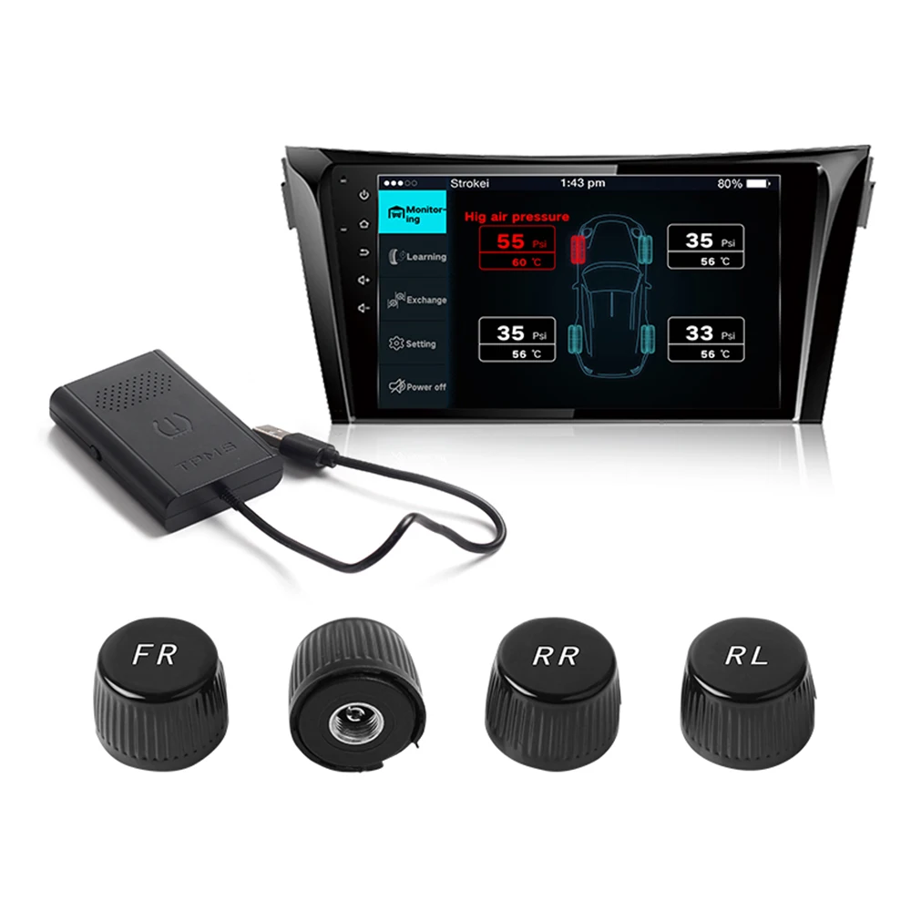 Автомобильная система контроля давления в шинах TPMS Android для Android OS DVD-плеера с USB-интерфейсом
Автомобильная система контроля давления в шинах TPMS Android для Android OS DVD-плеера с USB-интерфейсом