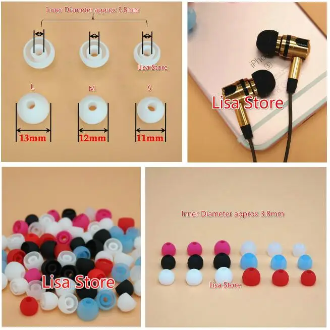 200 Pairs/400pcs (6 Colors) 3.8mm S M L Silicone In-Ear Earphone Headset Replacement Earbud Bud Tips Ear buds Eartips Earplug
200 Pairs/400pcs (6 Colors) 3.8mm S M L Silicone In-Ear Earphone Headset Replacement Earbud Bud Tips Ear buds Eartips Earplug