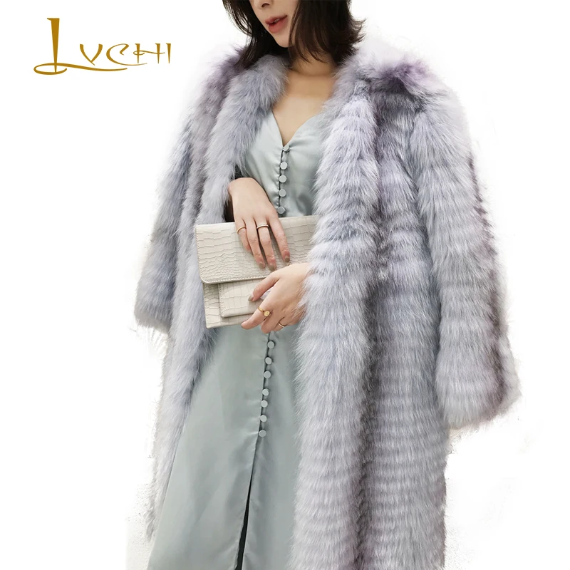 LVCHI 2019 Winter Real Fox Fur Coat O-Neck Natural Fox Fur Coat Women's Solid Sliver Color Long Sleeve Long Wave Fox Fur Coats
LVCHI 2019 Winter Real Fox Fur Coat O-Neck Natural Fox Fur Coat Women's Solid Sliver Color Long Sleeve Long Wave Fox Fur Coats