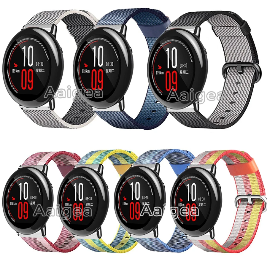 Ремешок тканый нейлоновый для наручных часов сменный Браслет Huami Amazfit PACE / Stratos 2 2S