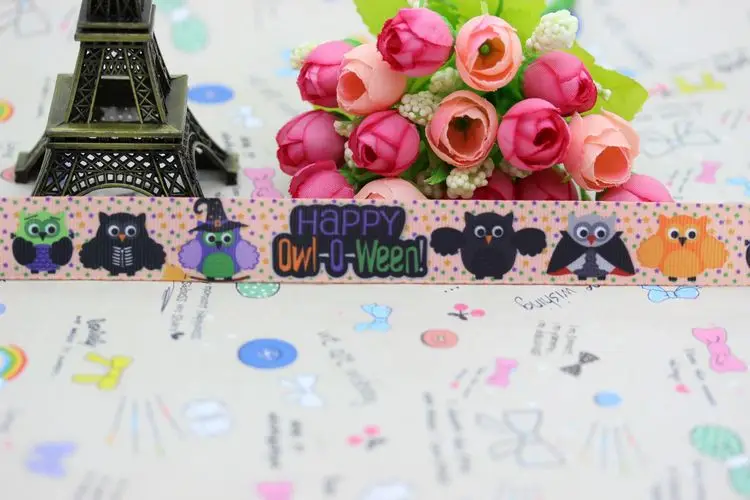 DHK 7/8'' 5yards halloween owl printed grosgrain ribbon hair bow diy party decoration OEM Wholesale 22mm C871
DHK 7/8'' 5yards halloween owl printed grosgrain ribbon hair bow diy party decoration OEM Wholesale 22mm C871