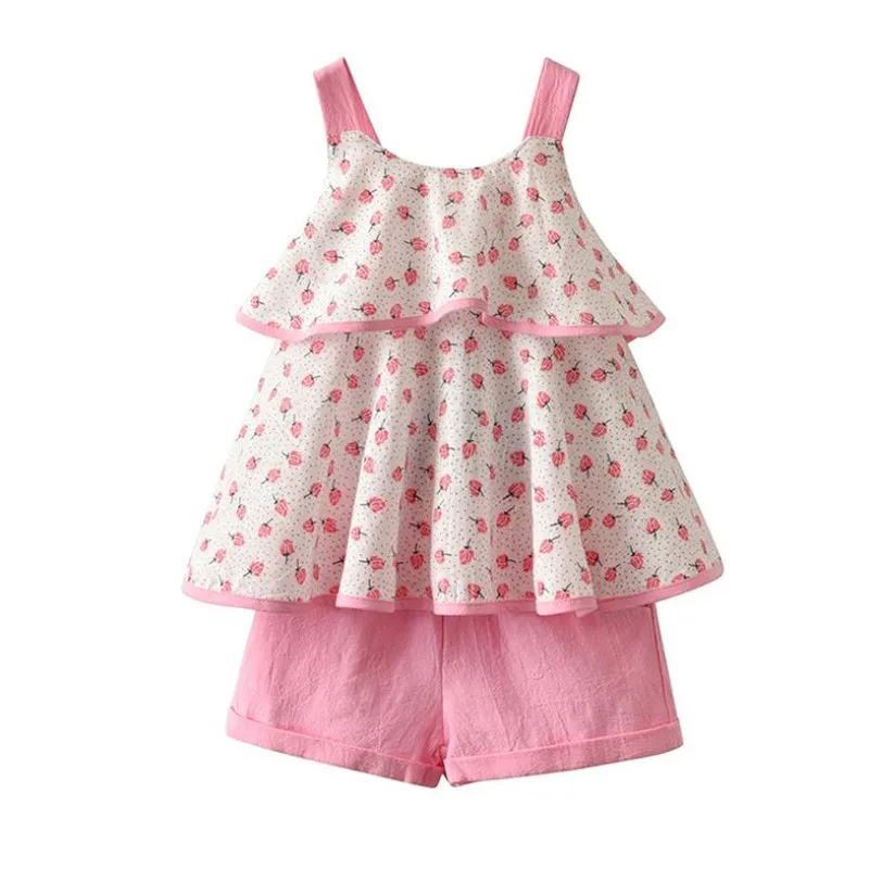 Children Clothing Sets 2019 Summer Kids Clothes Girl Sleeveless Fruit Print Sling Tops+Shorts Casual Toddler Outfits Kids Set
Children Clothing Sets 2019 Summer Kids Clothes Girl Sleeveless Fruit Print Sling Tops+Shorts Casual Toddler Outfits Kids Set