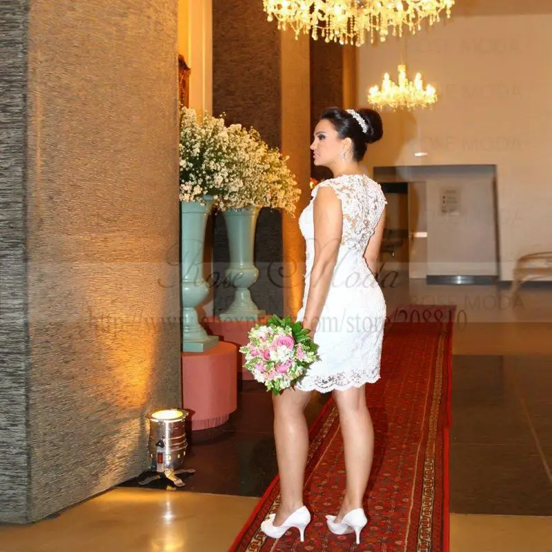 Rose Moda Short Lace Wedding Dress with Removable Lace Skirt Custom Make
Rose Moda Short Lace Wedding Dress with Removable Lace Skirt Custom Make