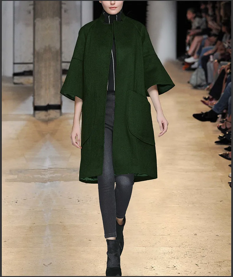 Elegant Army Green Cloak Coat Autumn Winter Warm Thick Woolen Long Trench Coat Wide Waisted Streetwear SO1229
Elegant Army Green Cloak Coat Autumn Winter Warm Thick Woolen Long Trench Coat Wide Waisted Streetwear SO1229