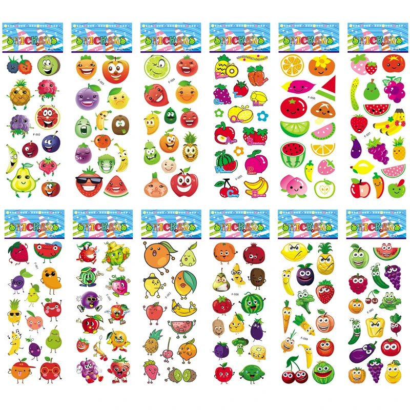 6 Sheets/set Vegetable Stickers Cartoon Kids Food Stickers Toys Gifts For Kids Reward Sticker Notebook Diary Label
6 Sheets/set Vegetable Stickers Cartoon Kids Food Stickers Toys Gifts For Kids Reward Sticker Notebook Diary Label